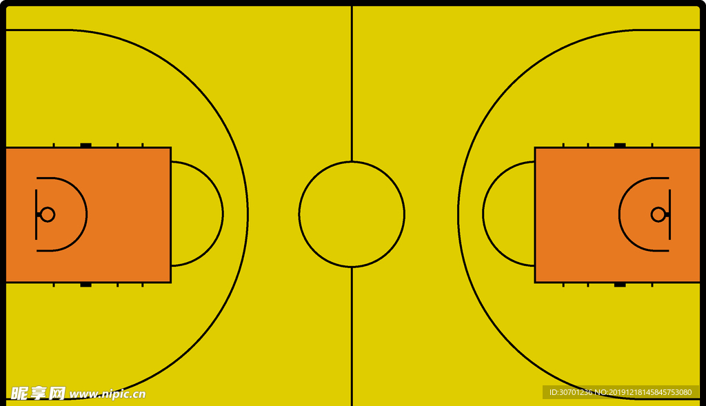 最新籃球場(chǎng)地畫法